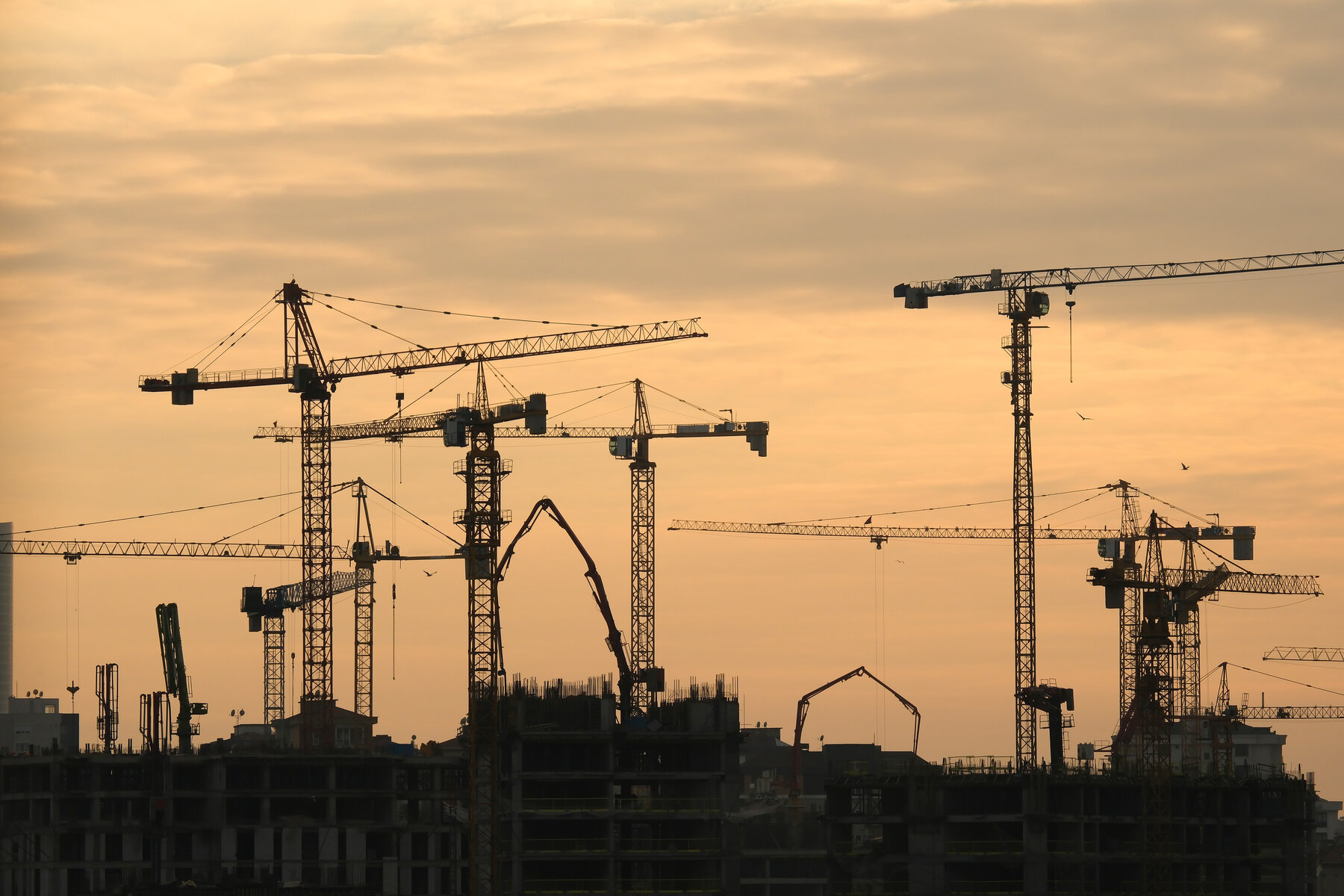EOCT construction site at sunset